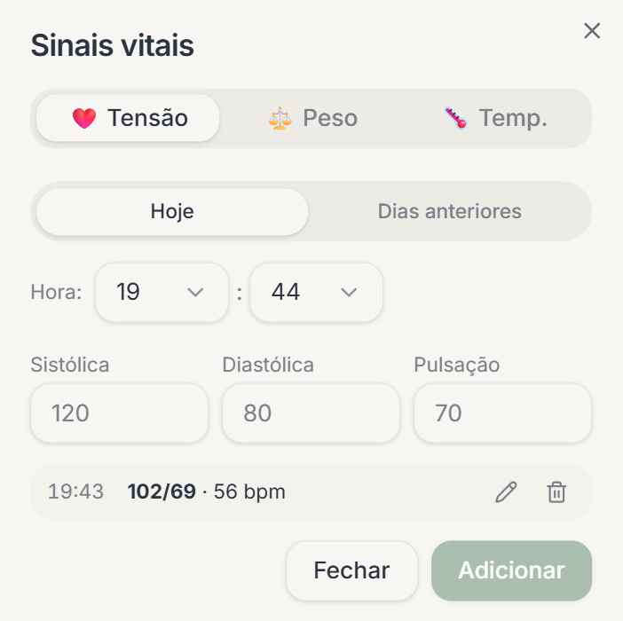 Tensão, peso e temperatura